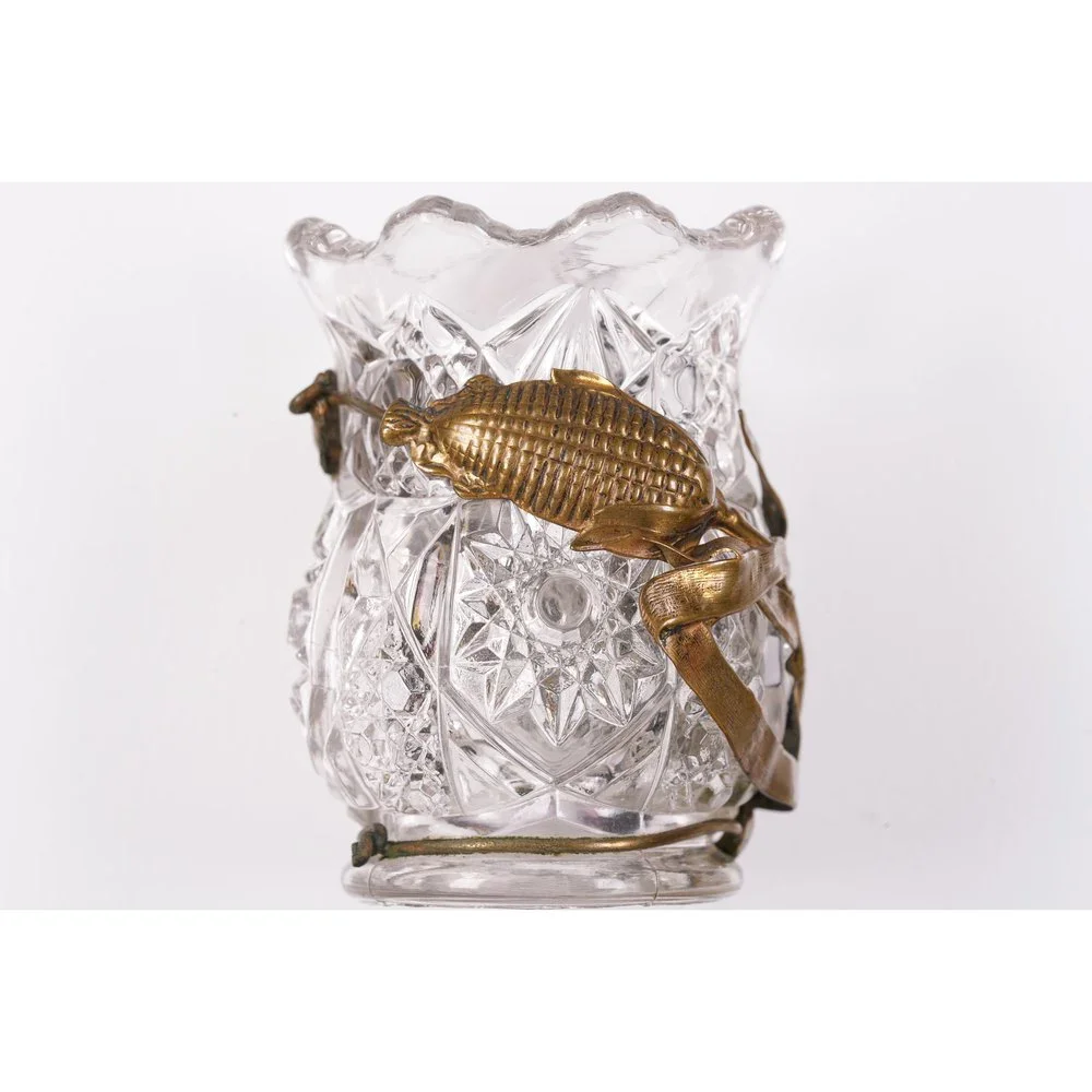 c1900 Unusual Mounted EAPG Toothpick holder